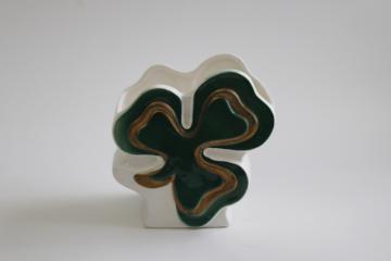 catalog photo of vintage Relpo Japan ceramic planter, St Patricks Day green clover shamrock