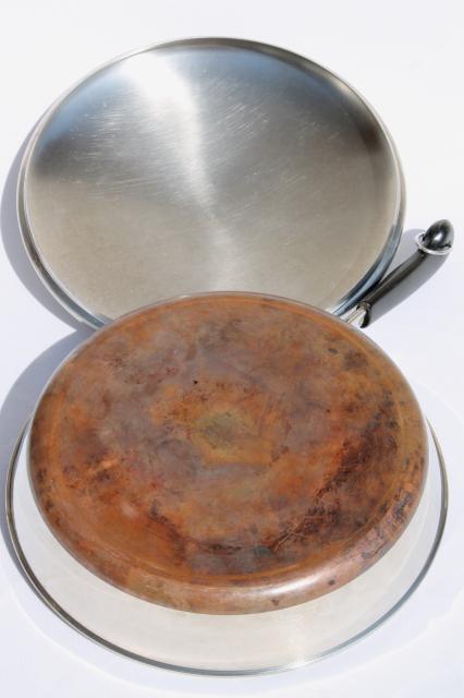 photo of vintage Revere Ware copper clad bottom 12 inch skillet frying pan & lid #5