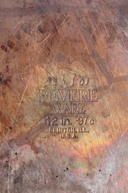 photo of vintage Revere Ware copper clad bottom 12 inch skillet frying pan & lid #6