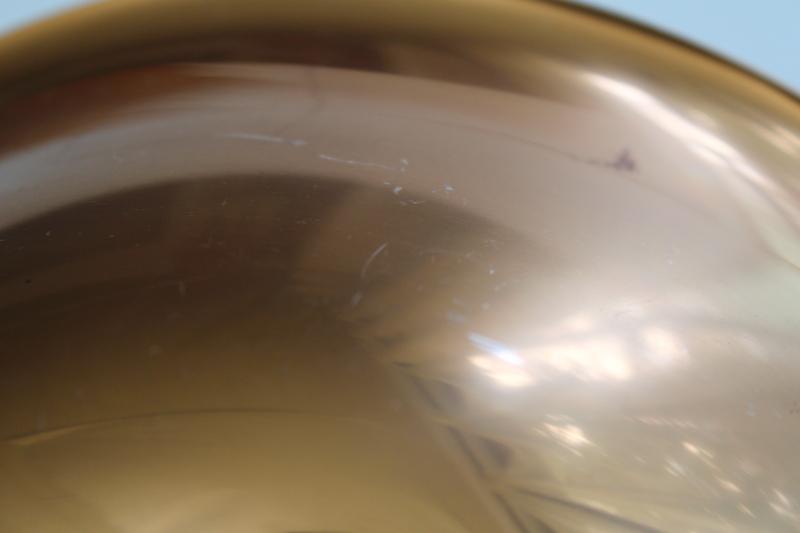 photo of vintage Revere bowl, copper w/ brass footed shape centerpiece bowl #6