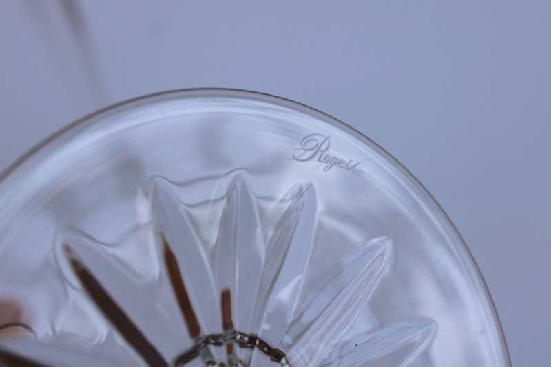 photo of vintage Rogaska crystal candle holders, Richmond candlesticks pair etched mark & label  #3