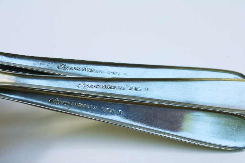 photo of vintage Rogers Korea stainless flatware Stanley Roberts Beaded Elegance dinner forks set of 4  #4