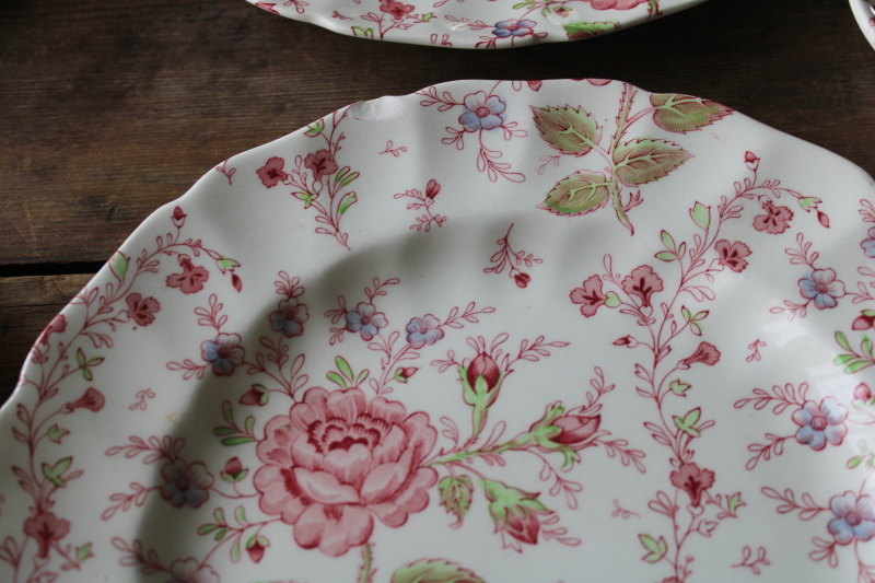 photo of vintage Rose Chintz china Johnson Bros England, dinner plates, bowls, cups & saucers  #8