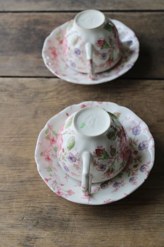 photo of vintage Rose Chintz china Johnson Bros England, dinner plates, bowls, cups & saucers  #10