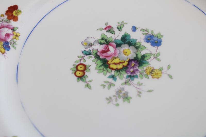 photo of vintage Rosebleu Noritake Japan hand painted china dinner plates, old M mark #3