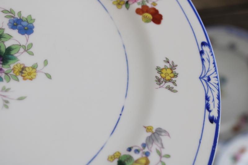 photo of vintage Rosebleu Noritake Japan hand painted china dinner plates, old M mark #4