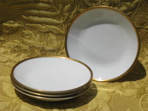 photo of vintage Rosenthal gold wedding band china, pure white sauce bowls set #1
