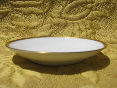photo of vintage Rosenthal gold wedding band china, pure white sauce bowls set #4