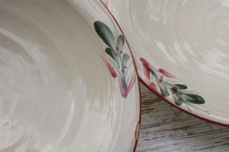 photo of vintage Rowe pottery French Country hand painted stoneware pasta or soup bowls set of 4  #4