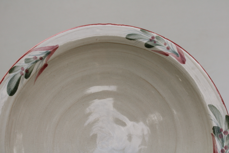 photo of vintage Rowe pottery French Country hand painted stoneware pasta or soup bowls set of 4  #6