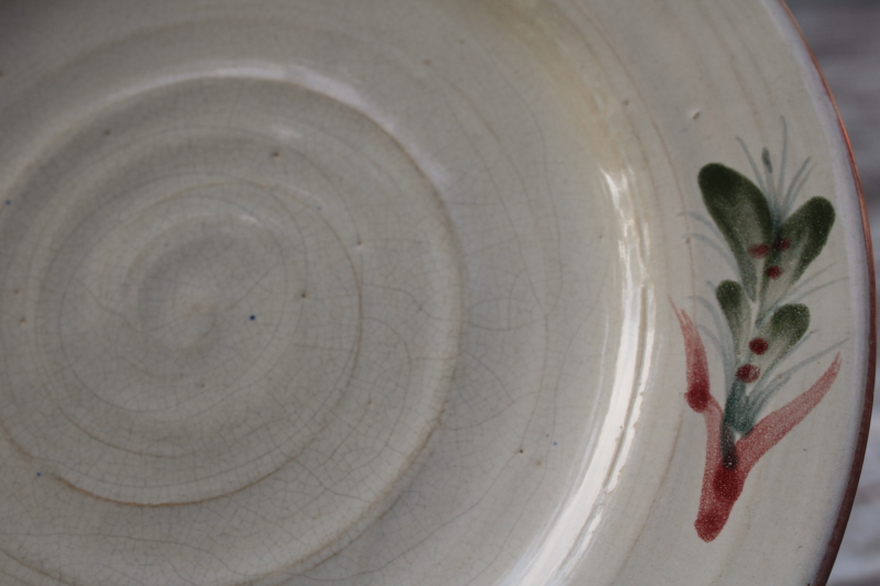 photo of vintage Rowe pottery French Country hand painted stoneware salad plates set of 4  #3