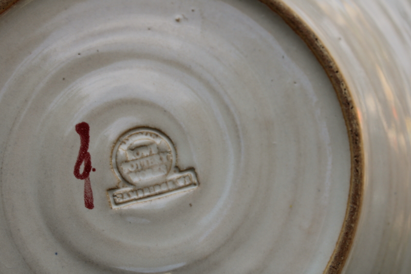 photo of vintage Rowe pottery French Country hand painted stoneware salad plates set of 4  #5