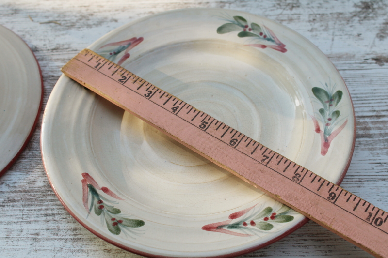 photo of vintage Rowe pottery French Country hand painted stoneware salad plates set of 4  #9