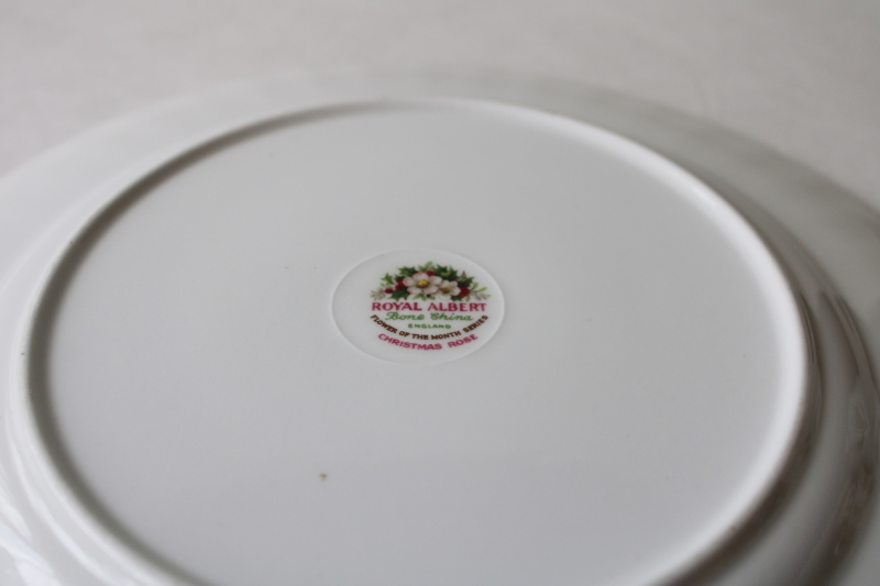 photo of vintage Royal Albert December birthday plate Christmas rose holly flower of the month  #4