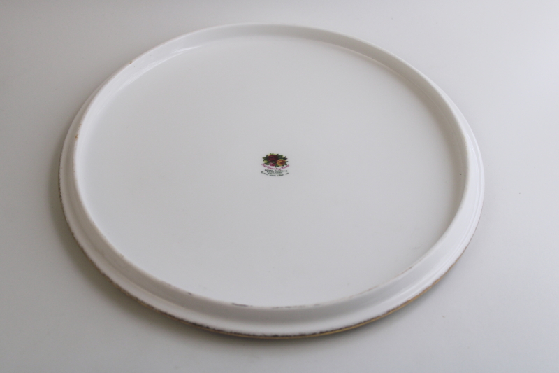 photo of vintage Royal Albert Old Country Roses domed cake plate, low plateau  #3