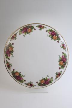 vintage Royal Albert Old Country Roses domed cake plate, low plateau 