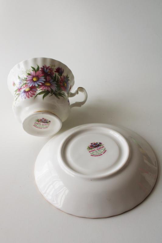 photo of vintage Royal Albert September daisy birthday flower of the month tea cup & saucer set #2