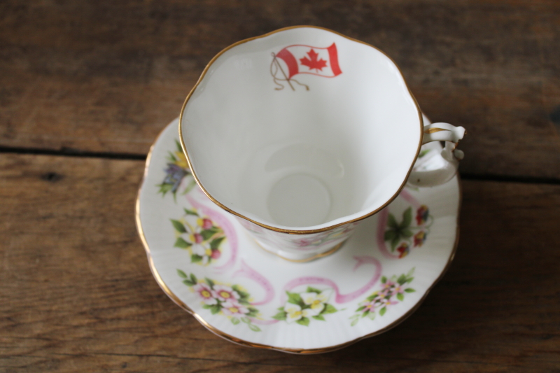 photo of vintage Royal Albert bone china cup & saucer set, Canada wildflowers of the Canadian Provinces  #2