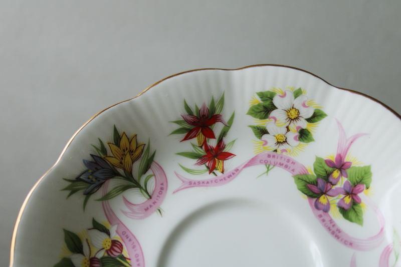 photo of vintage Royal Albert bone china cup & saucer set, Canada wildflowers of the Canadian Provinces  #3