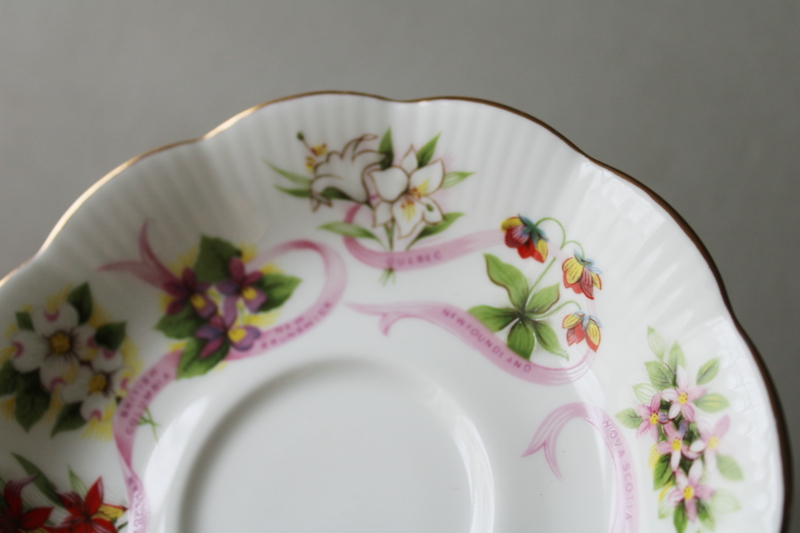 photo of vintage Royal Albert bone china cup & saucer set, Canada wildflowers of the Canadian Provinces  #4