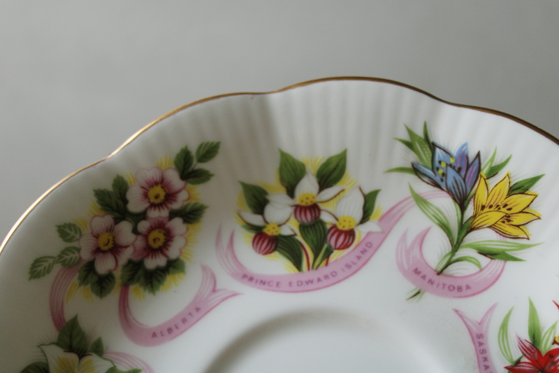 photo of vintage Royal Albert bone china cup & saucer set, Canada wildflowers of the Canadian Provinces  #6