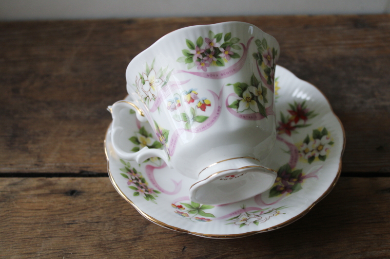 photo of vintage Royal Albert bone china cup & saucer set, Canada wildflowers of the Canadian Provinces  #8