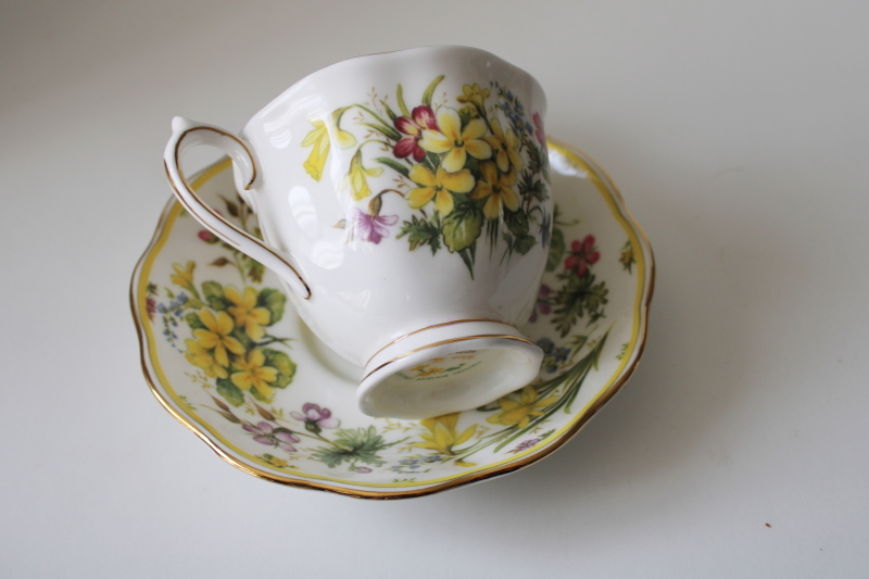 photo of vintage Royal Albert bone china cup & saucer Country Bouquet Warm Sunrise 1990 #5