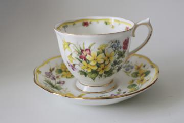 catalog photo of vintage Royal Albert bone china cup & saucer Country Bouquet Warm Sunrise 1990