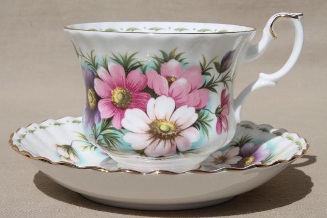 photo of vintage Royal Albert china cup & saucer for October birthday, birth month flowers #1