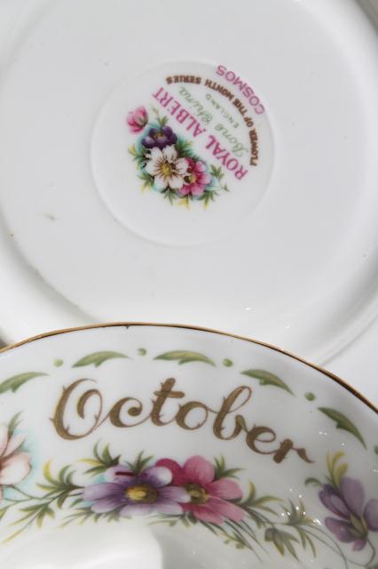 photo of vintage Royal Albert china cup & saucer for October birthday, birth month flowers #4