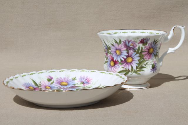 photo of vintage Royal Albert china cup & saucer for September birthday, birth month flowers #4