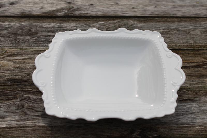 photo of vintage Royal Albert sandwich tray or dish, plain pure white bone china #1