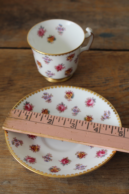 photo of vintage Royal Chelsea fine bone china tea cup & saucer tiny flowers English chintz floral  #4