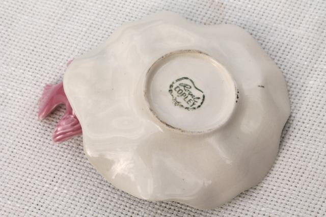 photo of vintage Royal Copley china bird & flower pin dish or catch all for trinkets & jewelry #4