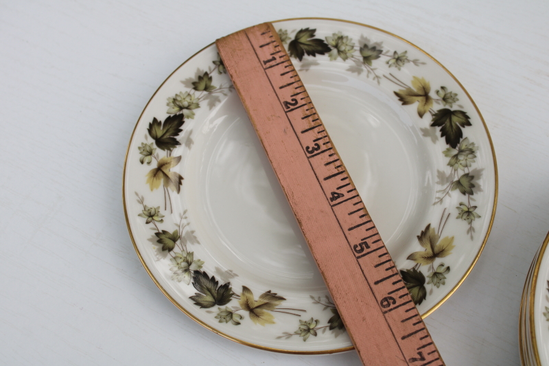 photo of vintage Royal Doulton England Larchmont leaves border china dessert set, cake tray & small plates  #4