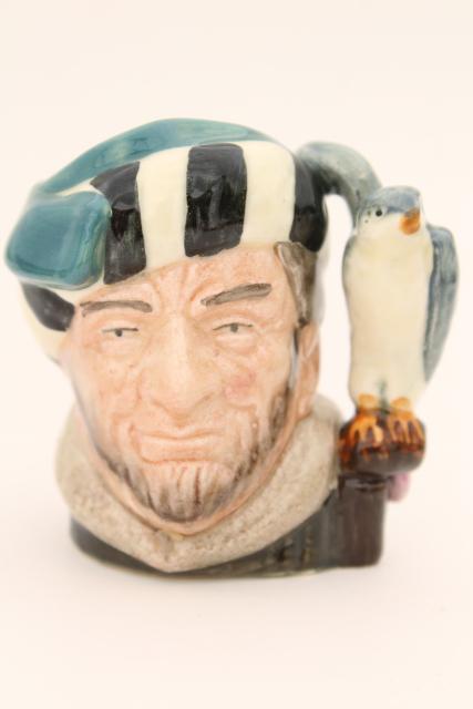 photo of vintage Royal Doulton Toby jug miniature mugs, Falconer, Charley, Tony Weller #5