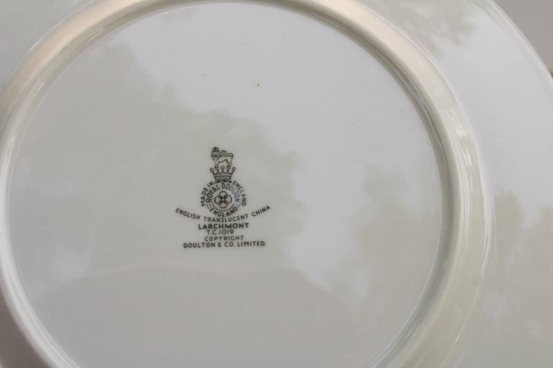 photo of vintage Royal Doulton china salad plates set of 4, Larchmont leaf border pattern  #4