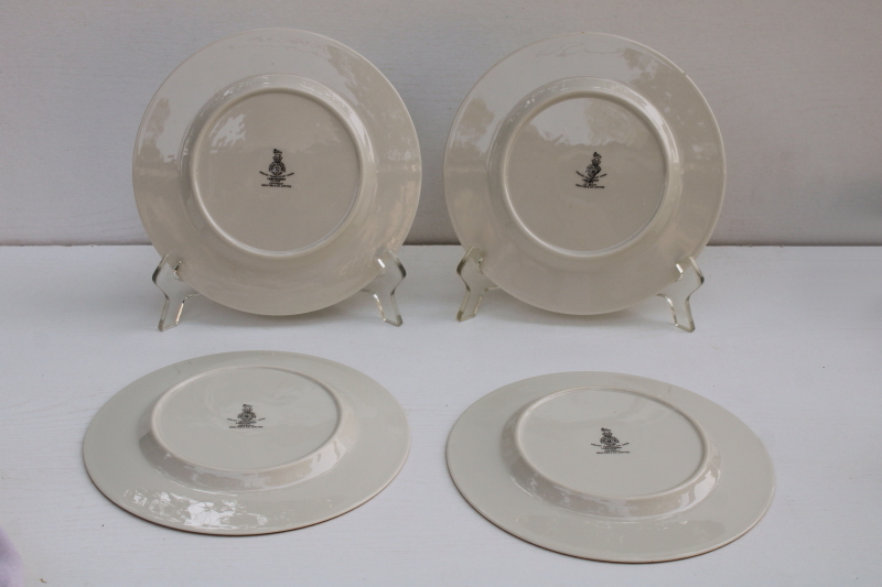photo of vintage Royal Doulton china salad plates set of 4, Larchmont leaf border pattern  #5