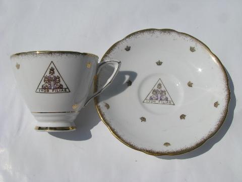 photo of vintage Royal Stafford ''Iyob Filiae - Daughters of Job'' Freemasons cup & saucer #2