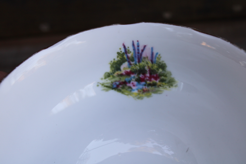 photo of vintage Royal Vale bone china cream pitcher & sugar bowl w/ English cottage scene  #3