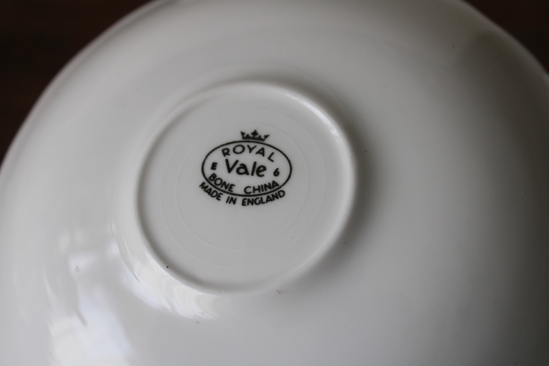 photo of vintage Royal Vale bone china tea cup & saucer phlox flowers pink blue and white #4