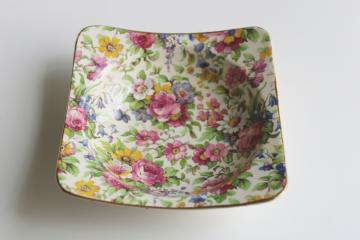 catalog photo of vintage Royal Winton Summertime floral chintz china trinket dish 