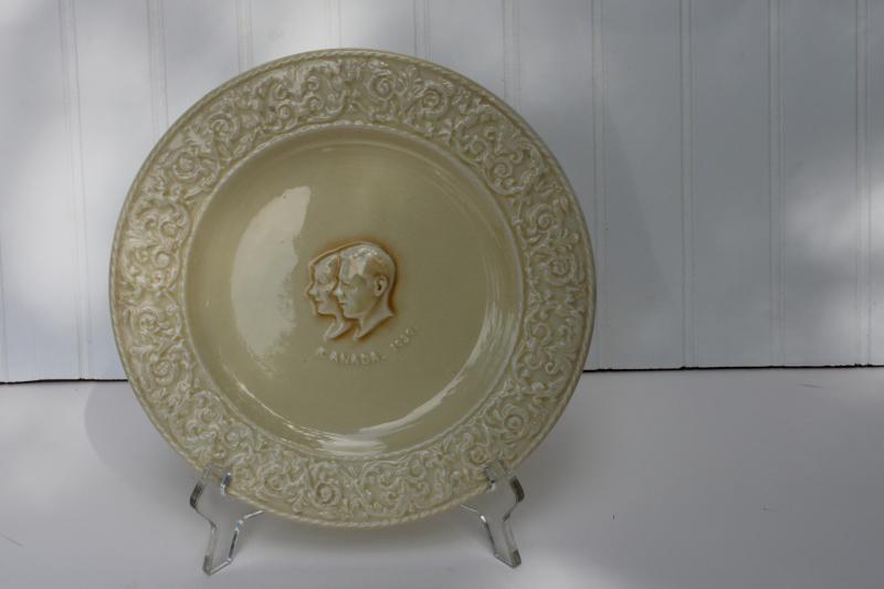 photo of vintage Royal Winton china plate 1939 Canada visit George VI & Elizabeth profile #1