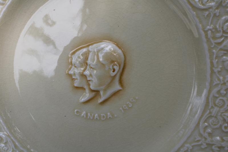 photo of vintage Royal Winton china plate 1939 Canada visit George VI & Elizabeth profile #2