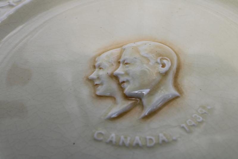 photo of vintage Royal Winton china plate 1939 Canada visit George VI & Elizabeth profile #7