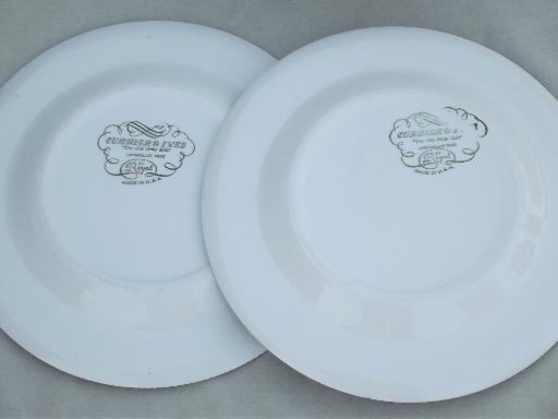 photo of vintage Royal china Currier & Ives blue and white dinner plates #4