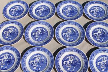 catalog photo of vintage Royal china Willow Ware blue & white dinner plates