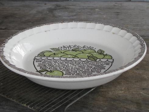 photo of vintage Royal china pie plate, apple pie recipe pie pan #1