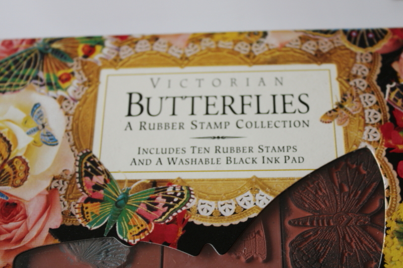 photo of vintage Rubber Stampede rubber stamps sets, Victorian Butterflies & Pansies Cynthia Hart  #2