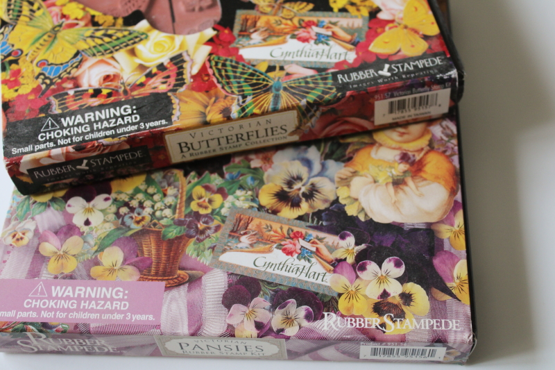 photo of vintage Rubber Stampede rubber stamps sets, Victorian Butterflies & Pansies Cynthia Hart  #4